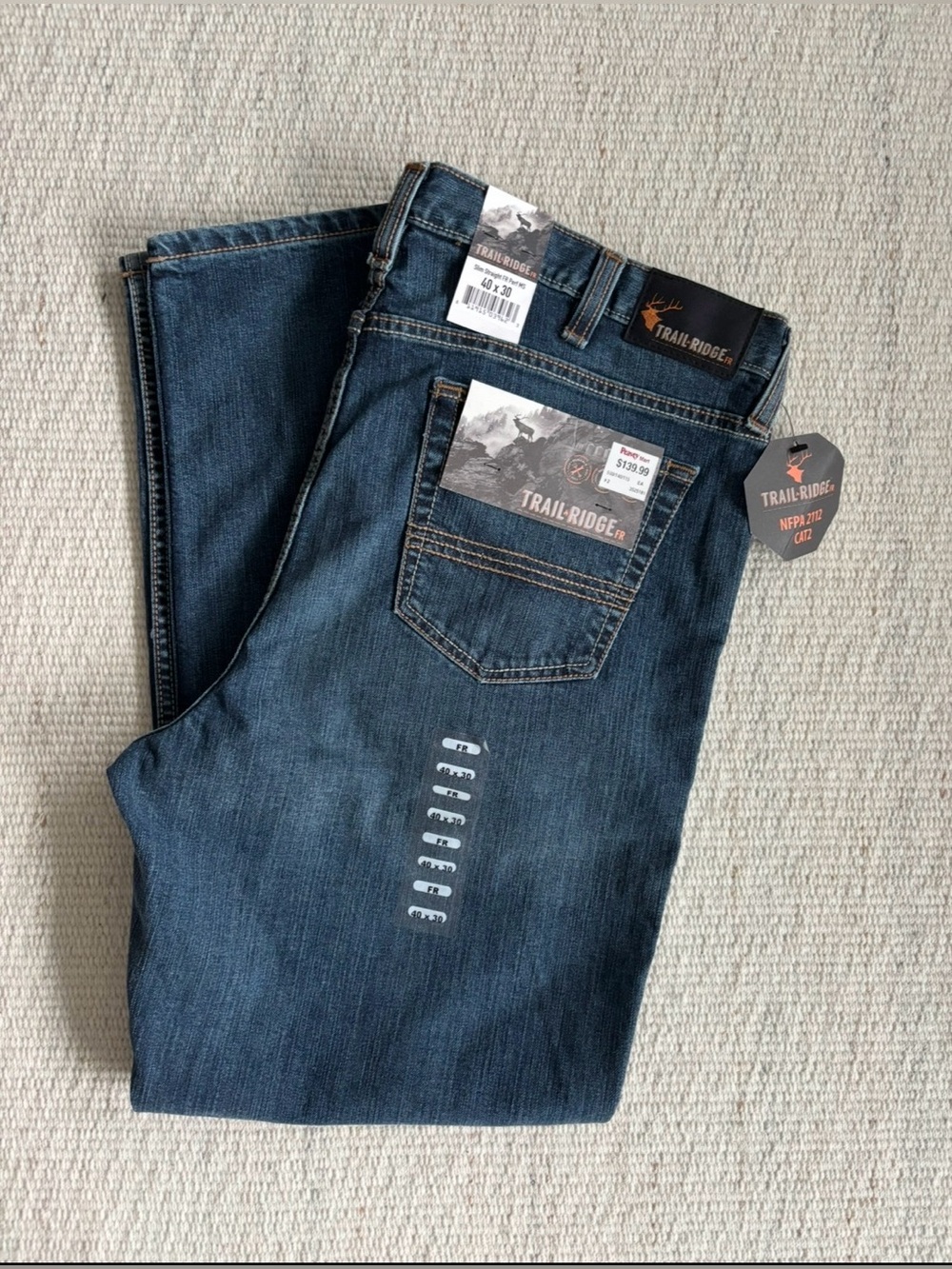 | NWT | Trail Ridge | Men’s FR Slim Straight Performance Work Jeans size 40x30